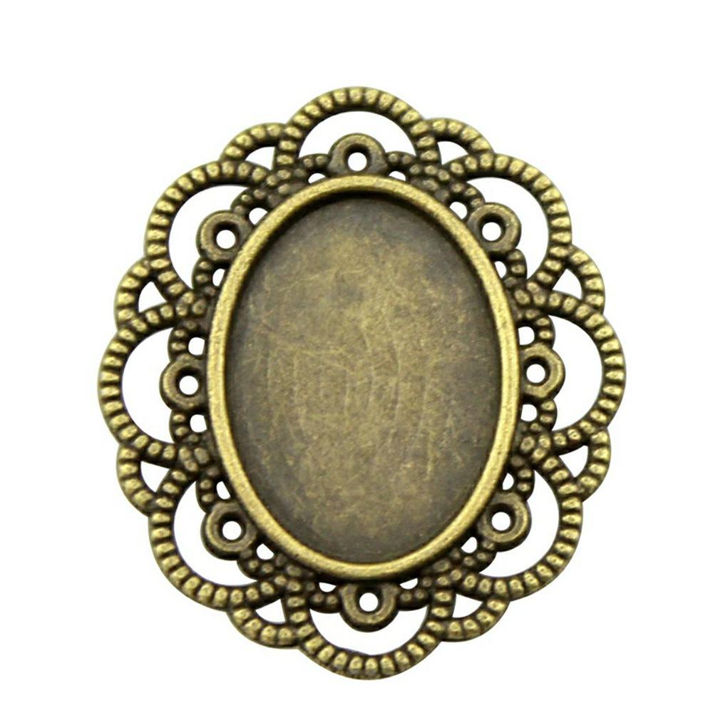10pcs Fit 13x18mm Oval Glass Cabochon DIY Oval Cameo Cabochon Pendant Base Setting For DIY Jewelry Making