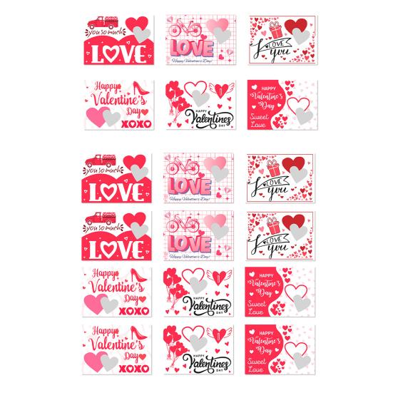 6/12Pcs Valentines Day Couple Scratch Card with Stickers DIY Romantic Love Heart Greeting Card Wedding Engagement Anniversary Party Supplies
