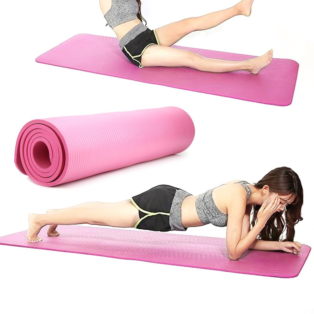 Lengthen NBR Pad Widened Non-Slip Mat Multifunction Fitness Exercise Cushion 183 X 61 X 1cm(Purple )