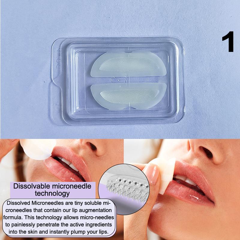 1 Pair Hyaluronic Acid Microneedle Lip Patches For Anti Wrinkle Smoothing Mouth Smile Lift Firm Lips Plump Lips Skin Care Patch
