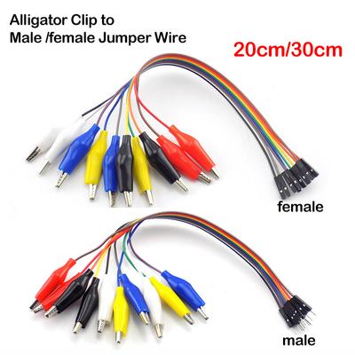 Cable de Puente de Alambre Ecléctico de Doble Cabeza Macho Hembra Pinza de Cocodrilo a Conexión de Línea de Prueba de Pinza de Cocodrilo de 10 pines para Bricolaje