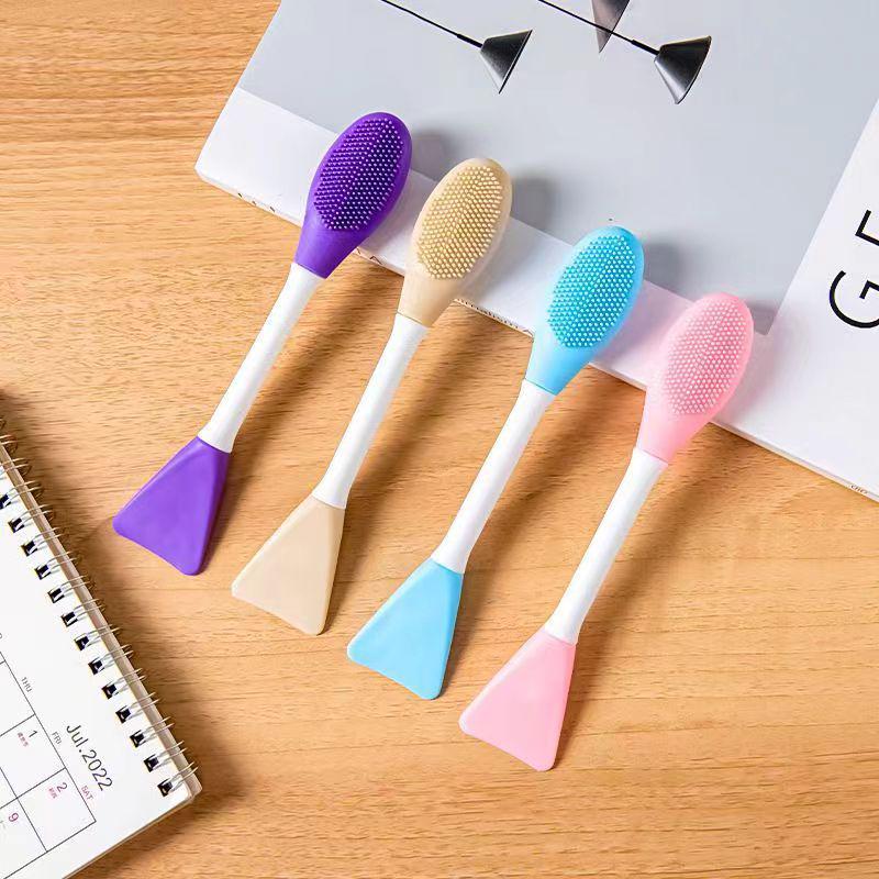 Dual-Head Silicone Facial Brush & Scraper - Deep-Cleaning Mask & Pore Cleanser