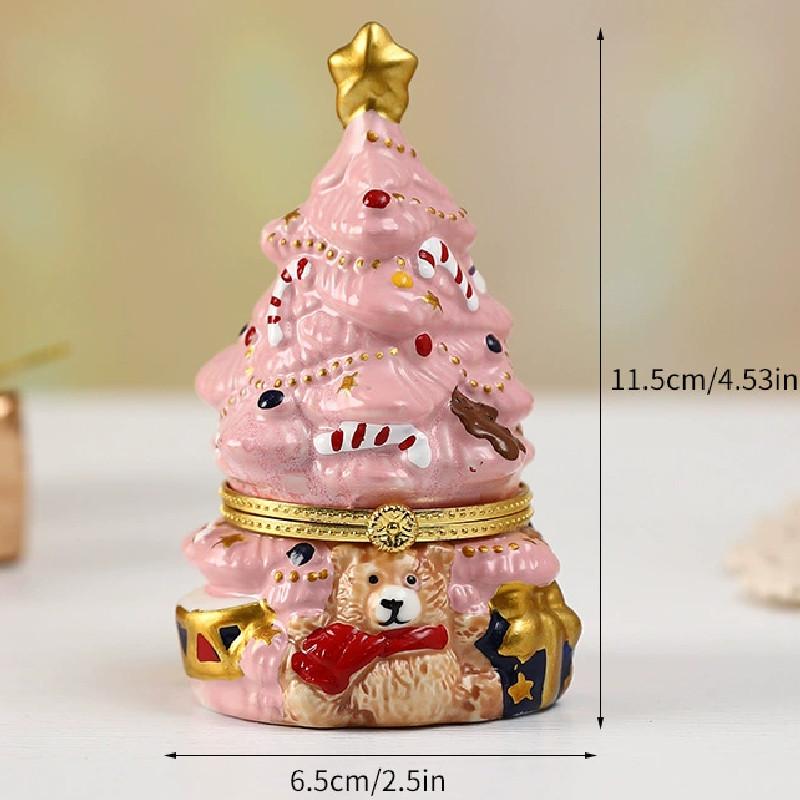 Bear Holiday Resin Christmas Tree Ornament With Creative Gift Jewelry Decor Box