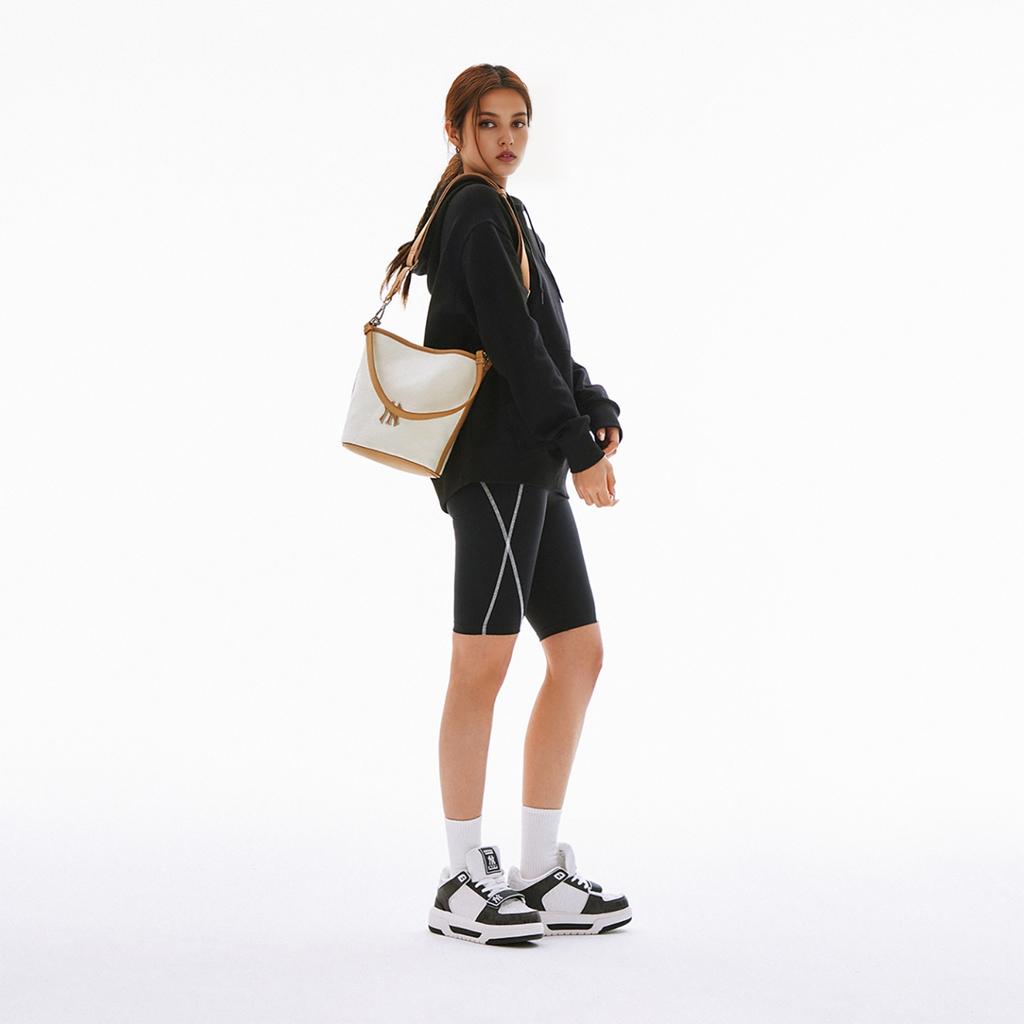 MLB Monogram Series New York Yankees Classic Jacquard Casual Versatile Cotton Bucket Bag Shoulder Bag Crossbody Bag Tote Bag Medium 3ABML024L-50CRD