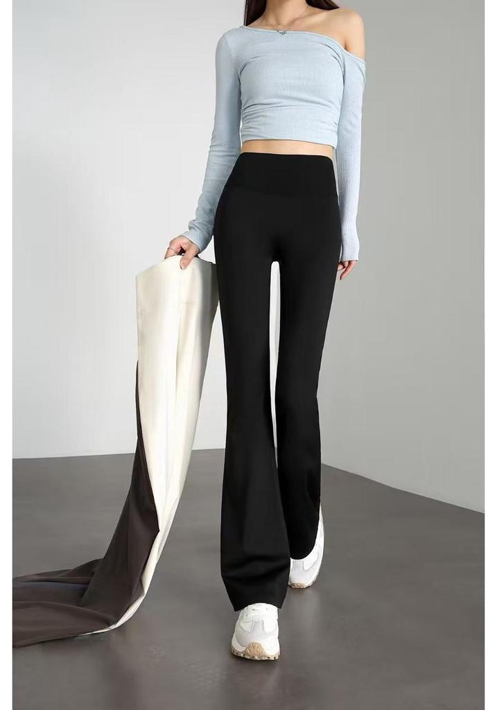 Same Style High Waist Mermaid Bell Bottoms: Micro Flare Shark Pants, High Stretch Slimming Casual Wear