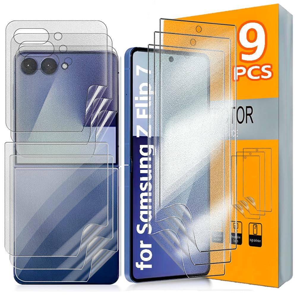 Für Galaxy Z FLip 7 Matte Hydrogel Folie Innen-/Ober-/Untere Bildschirmschoner Blendschutz HD Kratzfest für Samsung Galaxy Z Flip7