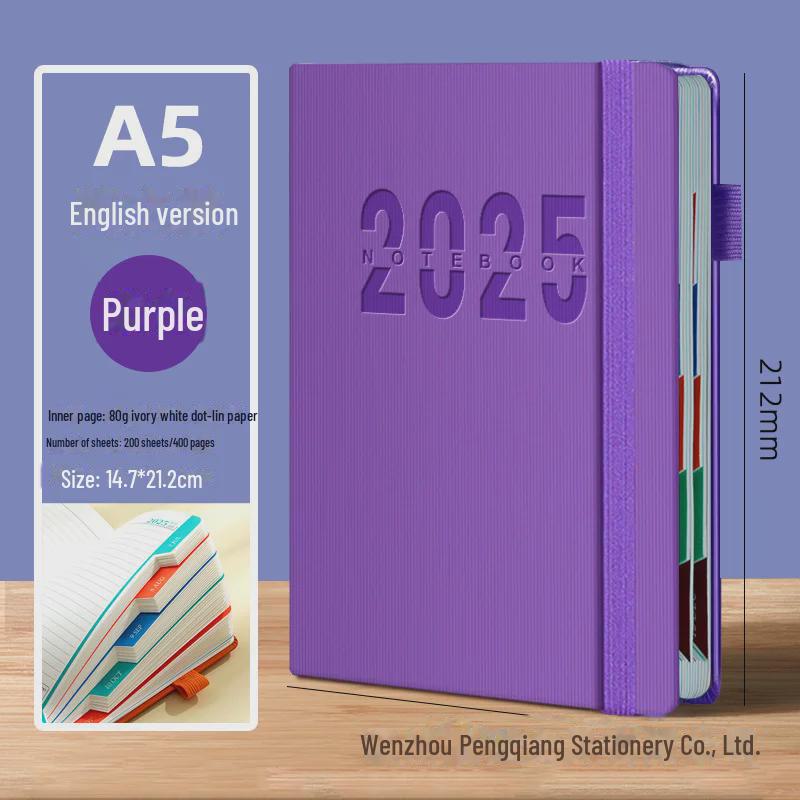 

Ежедневный планировщик на английском языке на 2025 год: Трансграничное издание — 365-дневный календарь и блокнот для эффективного использования времени