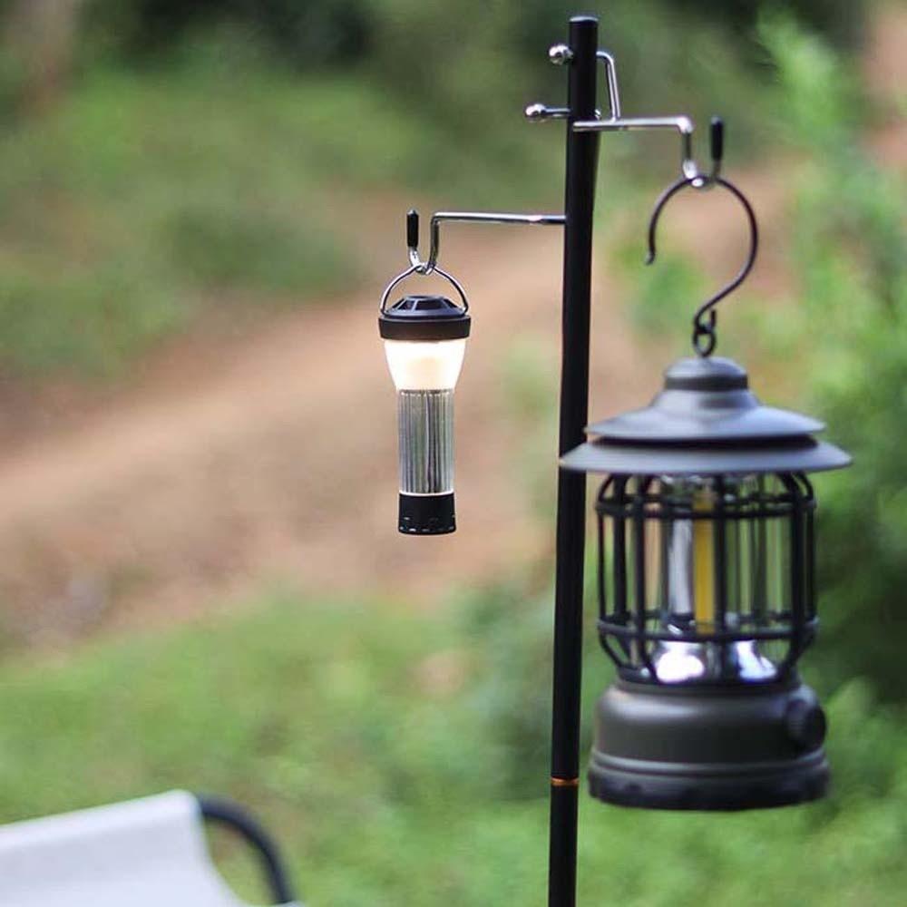 Polyester Folding Lamp Stand Adjustable Portable Lantern Holder Camping Lamp Rod Travel