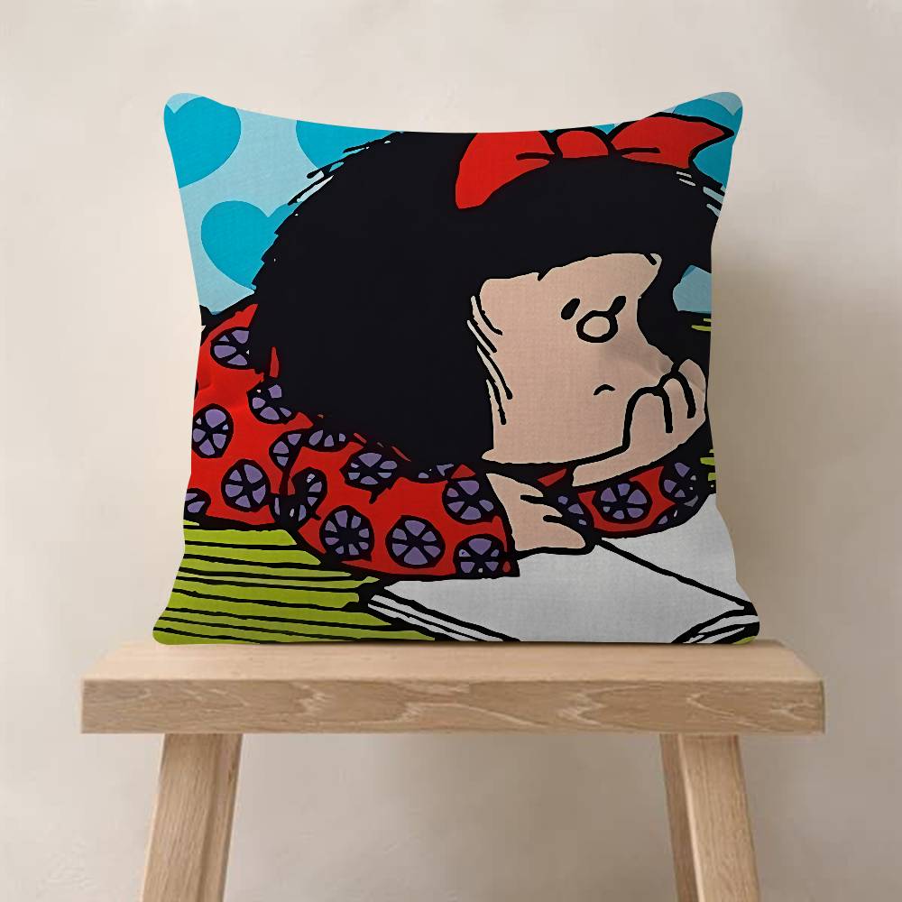 Cartoon M-Mafalda Pillow Gift Home Office Decoration Bedroom Sofa Car Cushion Cover Case 45x45