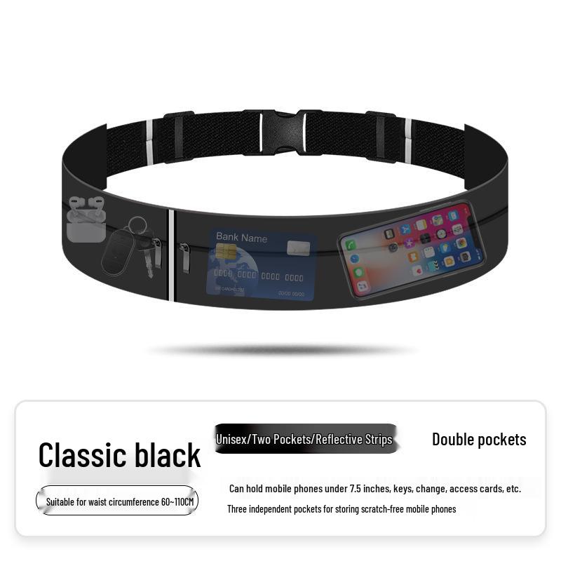 Unisex Elastic Running Waist Pack - Multi-Functional Fitness Belt for Marathon & Sports