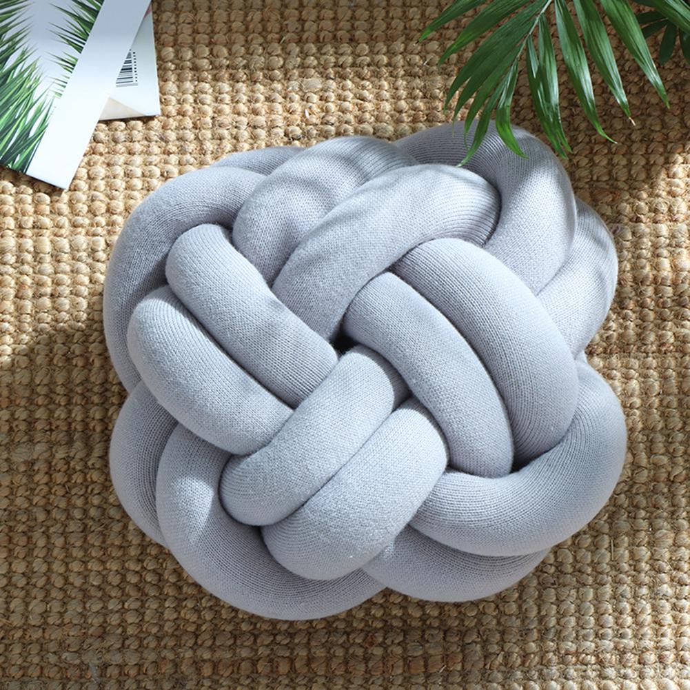 FUB Short Plush Knot Ball Pillow Apple Green Waist Cushion Pillow Home Decoration Plush Throw Pillow Cushion for Sofa Car Office Decor 7x7/'/'