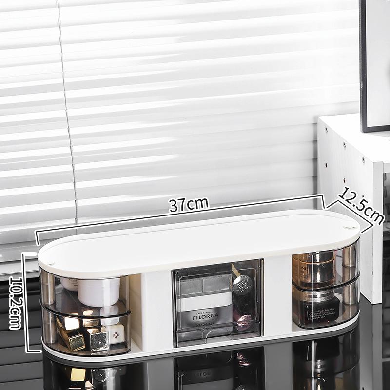 

Double-layer desktop cosmetics Organizer makeup storage box makeup brush tube compartment organizer drawer dressing table rack