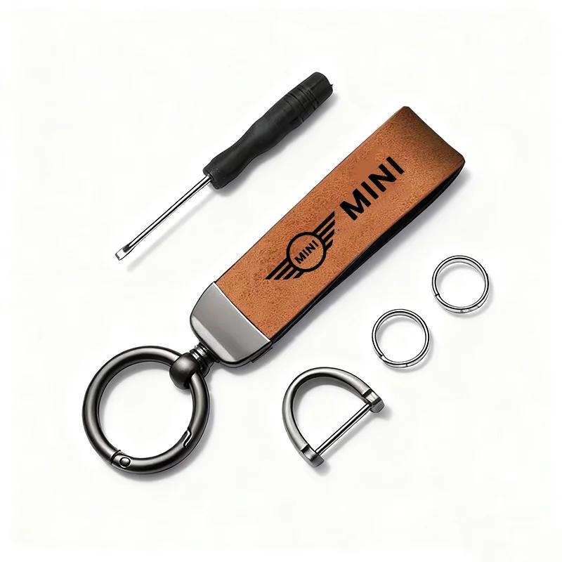Car Hot Stamping Badge Keychain Zinc Alloy Keyring Accessories For MINI WORKS P One Cooper JCW R60 R59 R58 R57 R56 R55 R53 R52 F55