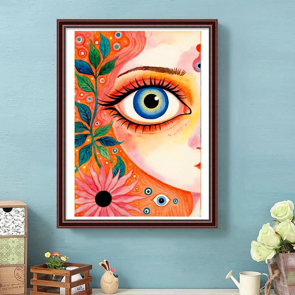 Anime 5D Diamond Painting Kit Full Round/Square Diamond Mosaic Cartoon Girl Eyes Rhinestone Embroidery DIY Home Decor Gift
