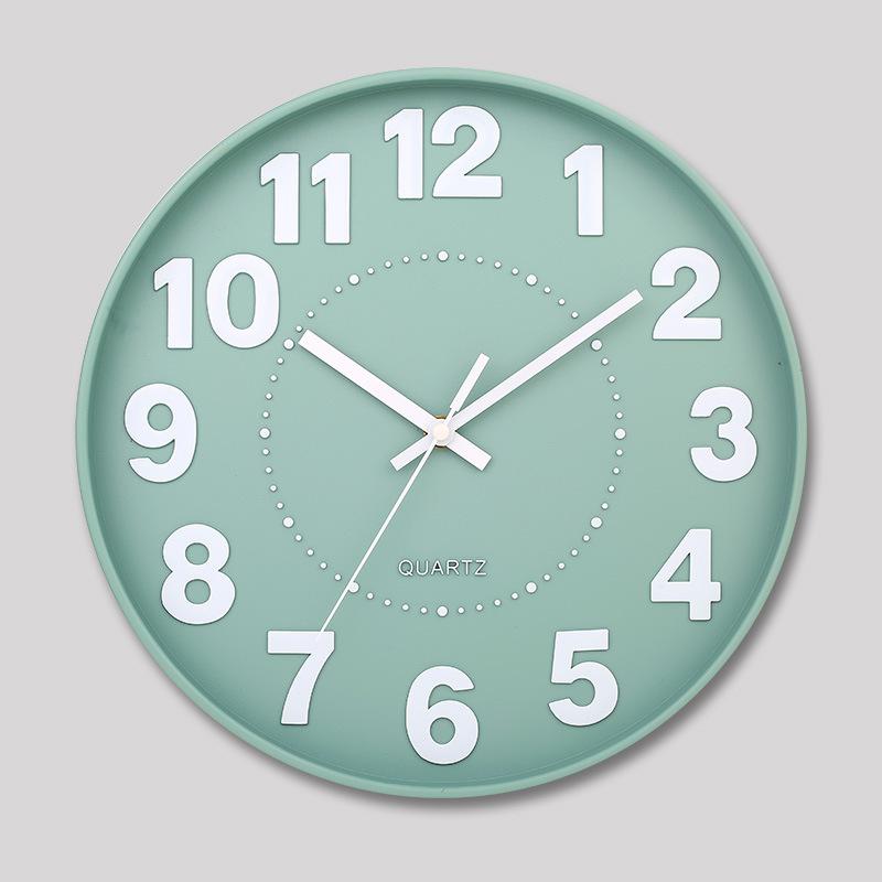 12 Inch 30CM Silent Wall Clock, Creative and Fashionable, Three-dimensional Digital Minimalist Clock for Home Living Room