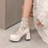 Fashion 2024 Women's Mary Jane Shoes for Women Super High Heels Double Buckle Lolita Shoes Pumps Elegant Ladies Patent Leather Wed Shoes