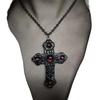 Vampire Gothic Necklace With Cross Pendant For Women Vintage Jewelry Gift