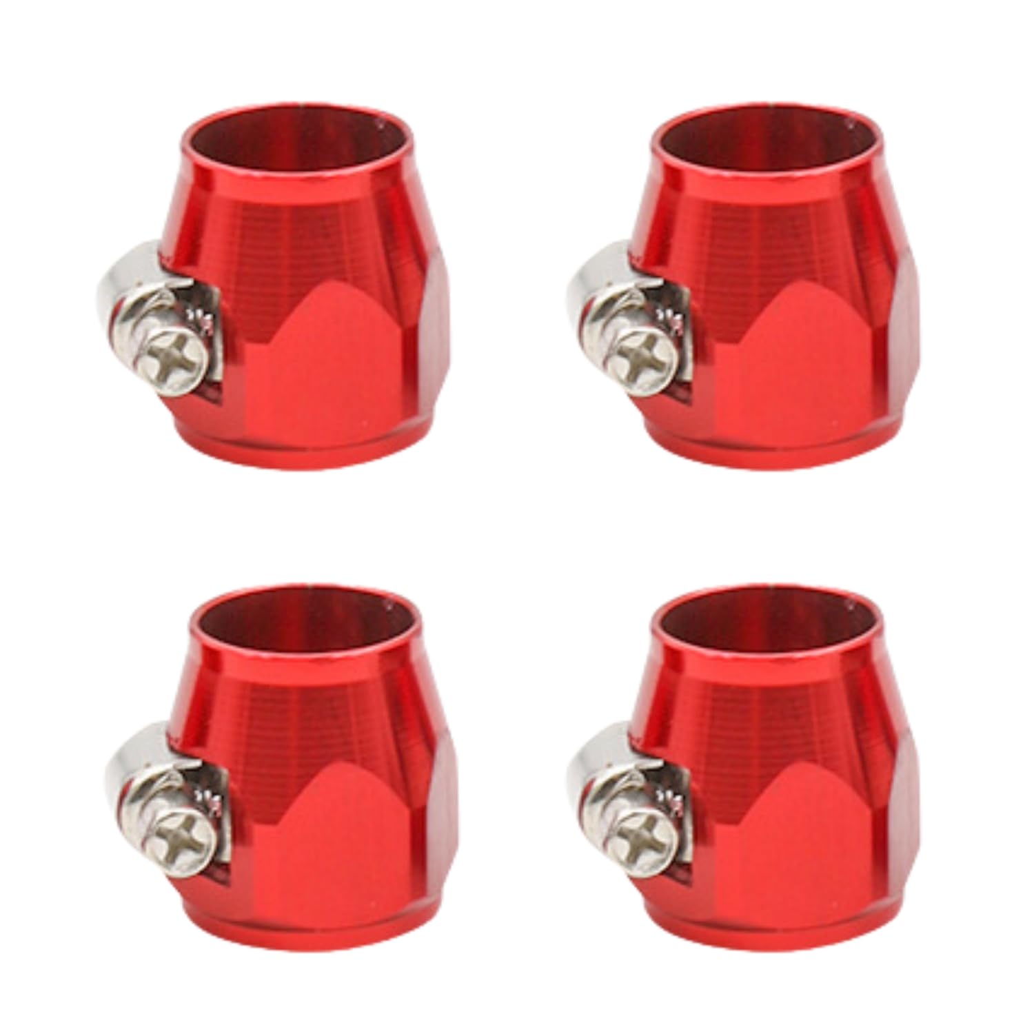 

RYOTBASE Econo Fitting Set of 4 Hose End Finisher Clamp AN8 красный