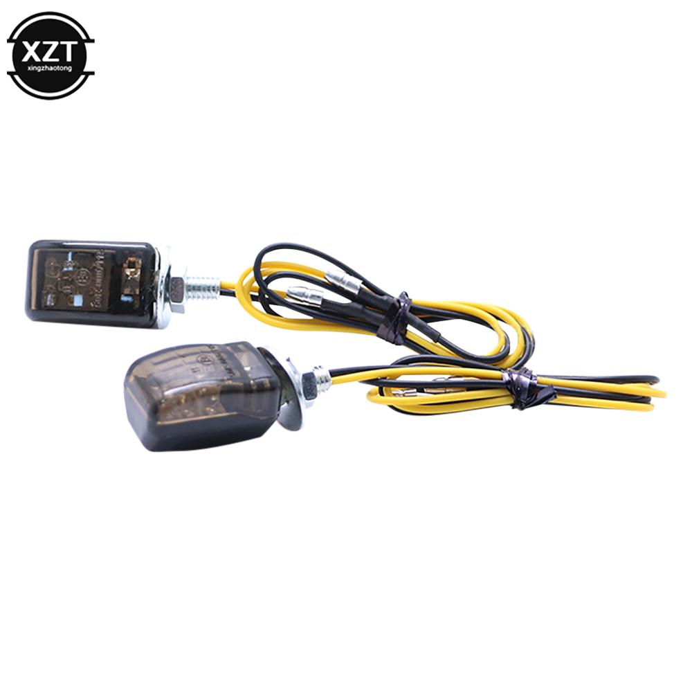 2pcs Tiny Mini Micro Motorcycle Amber LED Indicators Blinkers Turn Signal Light