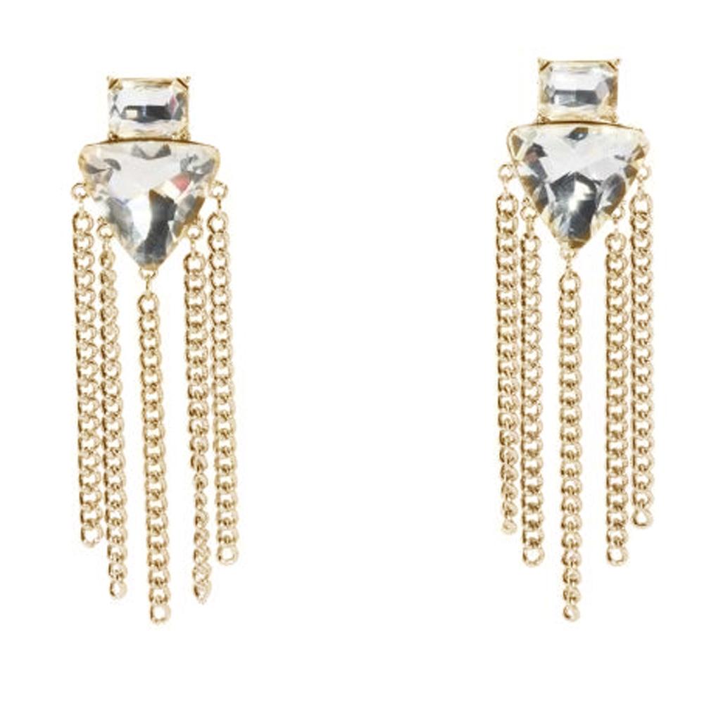 

High-End Tassel Earrings, Nightclub Shine Rhinestone Stud Earrings Women S Earrings золотий