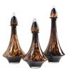 Glass Vase Transparent Leopard Print Flower Vase Glassware with Lid Floral Arrangement Accessories Terrarium Home Decoration