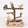 Lovebirds Parrots Cage Perch Stand Bridge Swing Set Climbing Wooden Bridge Training Toy for Pet Bird