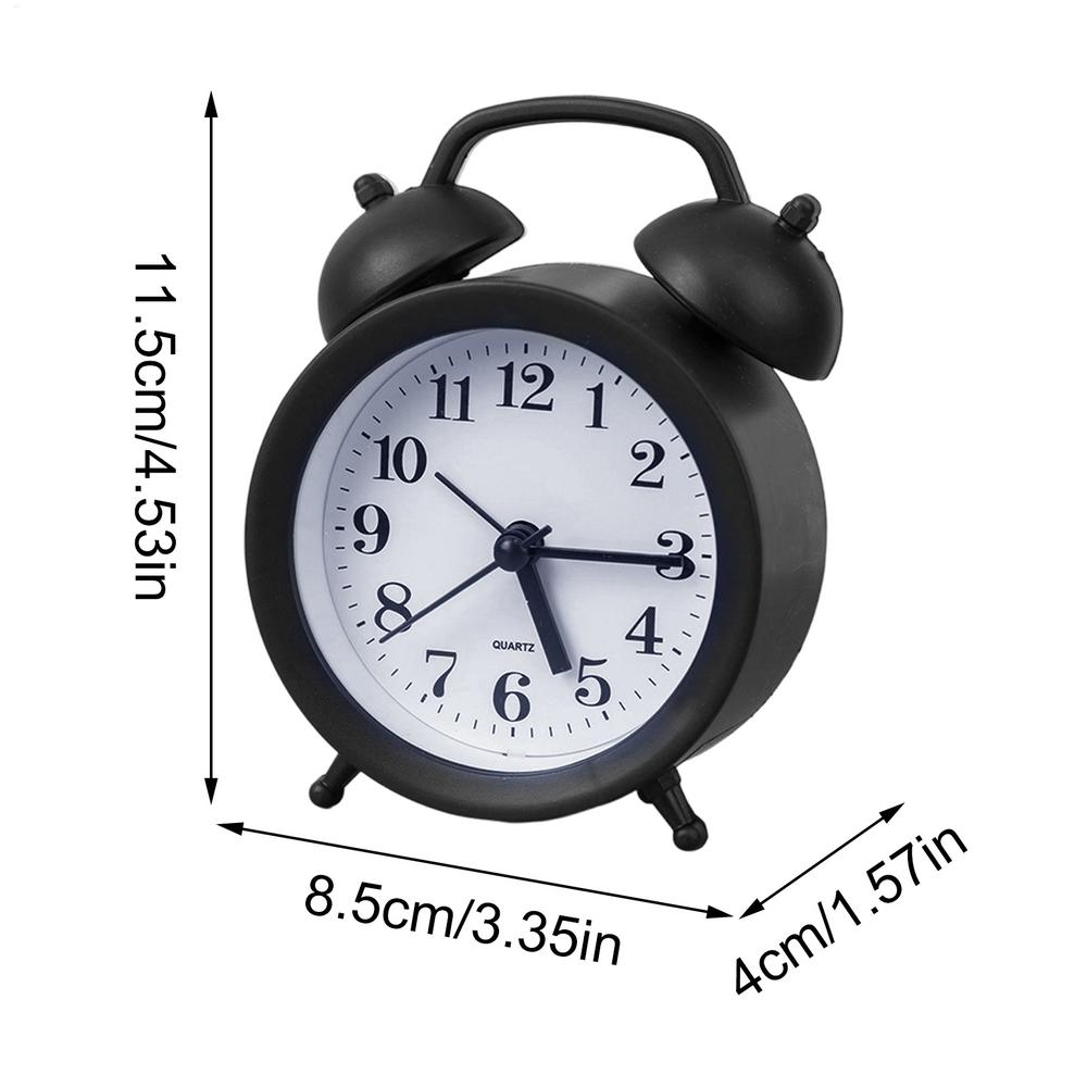 

Small Analog Alarm Clock Silent Retro Decor Battery Operated Desktop Clock for Nightstand Living Room, Office Kitchen Counter чёрный