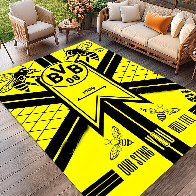 Borussia Dortmund Print Rug, Washable Floor Carpet, For Entryway Dorm Laundry Room Office Study, Home Decor Birthday Christmas Gift