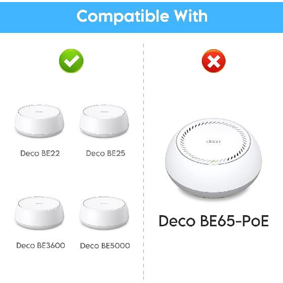 Wall Mount Holder for TP-Link Deco BE23/BE25/BE3600/BE5000 WiFi 7 Mesh Wi-Fi System – Space-Saving Bracket with Hidden Cable Management, Secure &