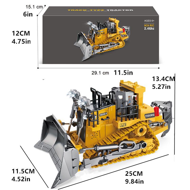 1:24 Alloy Remote Control Excavator & Bulldozer Toy Truck for Kids