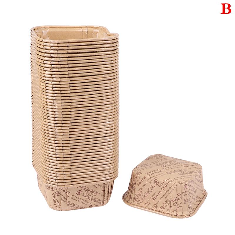 50Pcs Square Cupcake Paper High Temperature Resistant Oil-proof Chiffon Roll Cake Cup Baking Muffin Case Mold Holder