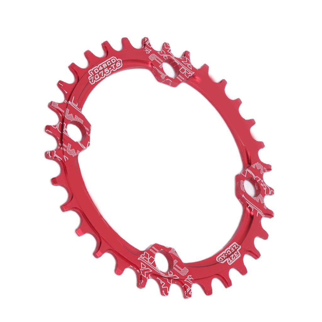 FMFXTR Sykkelkjedering Sykkel Smal Bred 104 BCD 32T Rund Kjedering for Terrengsykkel SykkelRød