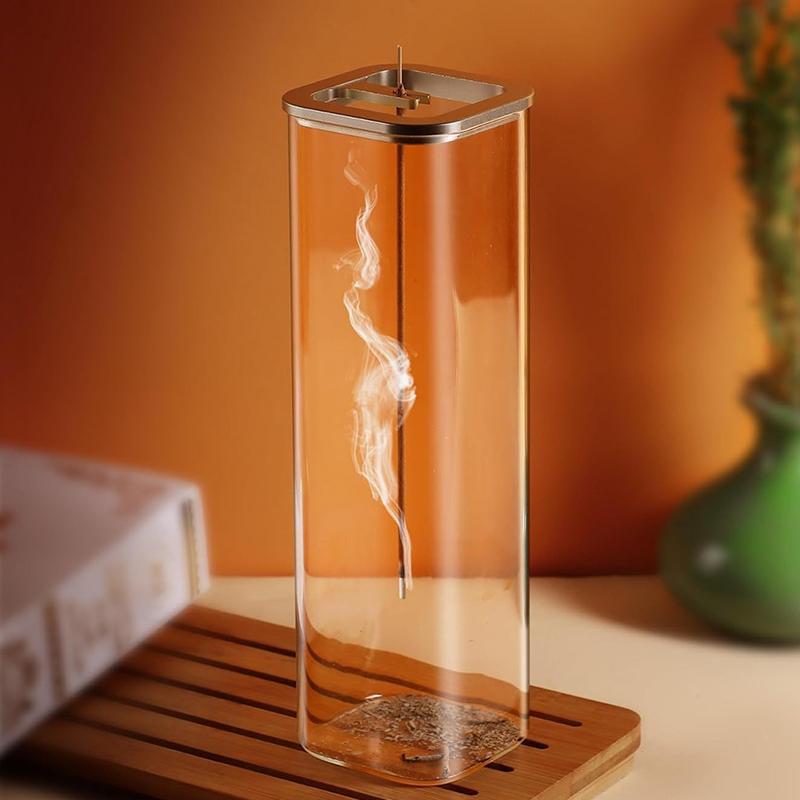 Incense Holder Incense Holder For Sticks Removable Glass Ash Catcher Mess-Free Incense Burner Meditation Yoga Spa And With Decor