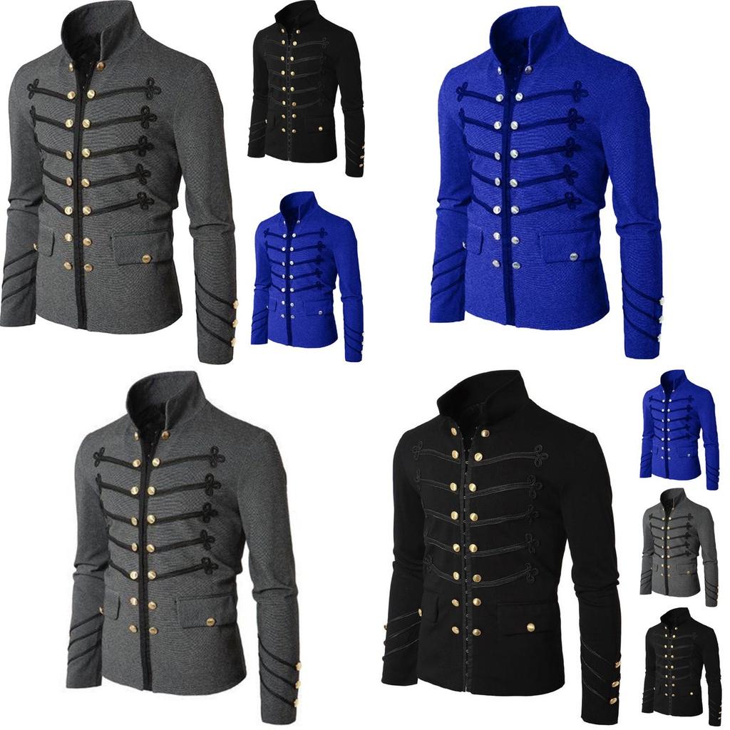 Fashionable Men's Double Breasted Medieval Jacket Perfect For Halloween Parties