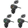 Motorrad-Ladegerät Dual QC 3.0 USB-Ladevoltmeter Modifiziertes Spiegeltelefon-Ladegerät Wasserdichte Schnelladapterbuchse