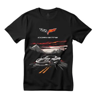 Roadway Icon: Chevrolet Corvette Black T-Shirt Unisex T-Shirt