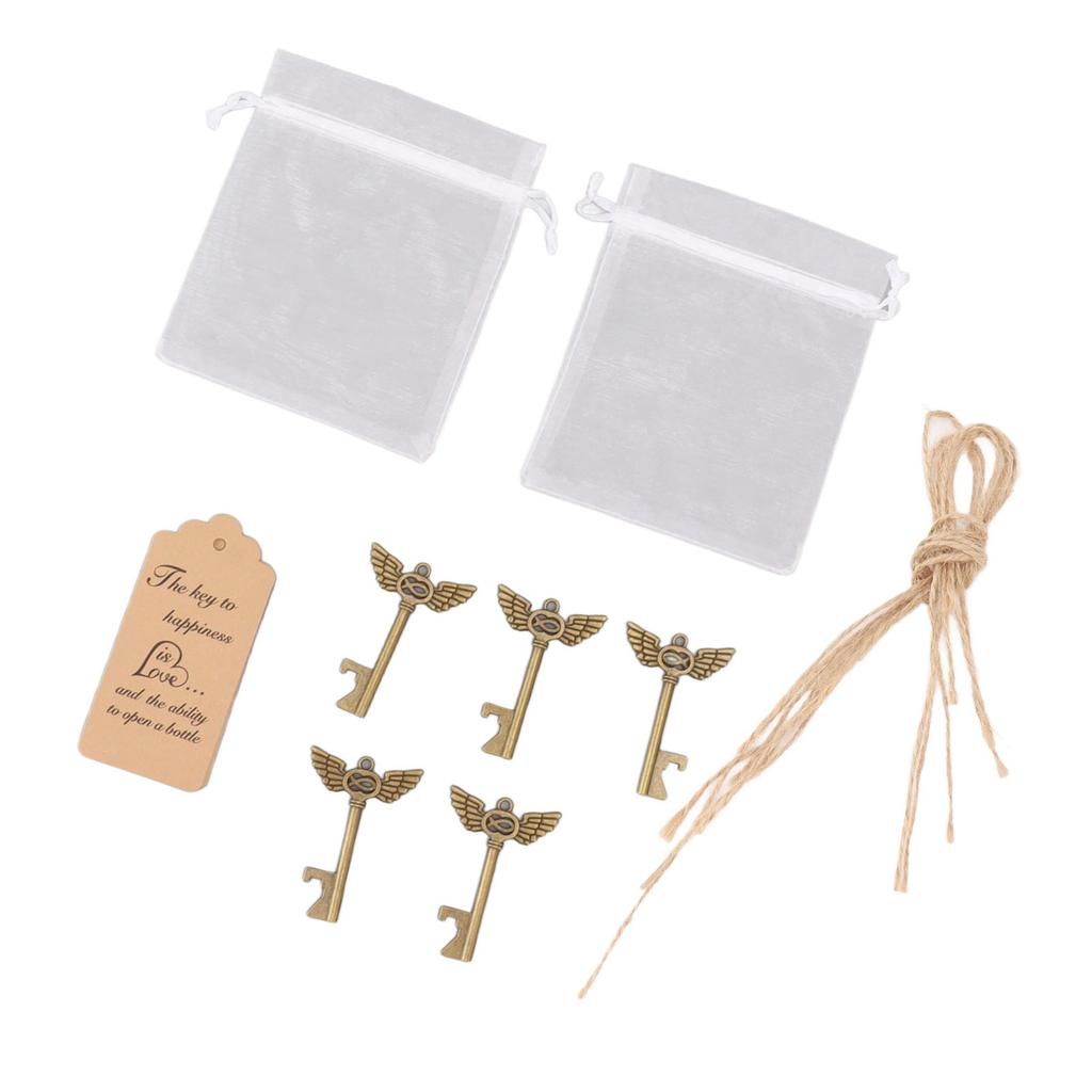Nyckel Flasköppnare Vintage DIY Utsökt Elegant Änglavinge Nyckel Flasköppnare Bröllopsgåvor med