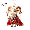 Christmas Party Supplies 2027 New Year Sheep Ornament 2D Acrylic Tree Pendant Xmas Hanging Pendants with String Chinese Zodiac Goat Decor,