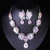 Jewel Necklace Earrings Set, Fashionable Bridal Banquet Dress Women's Accessories