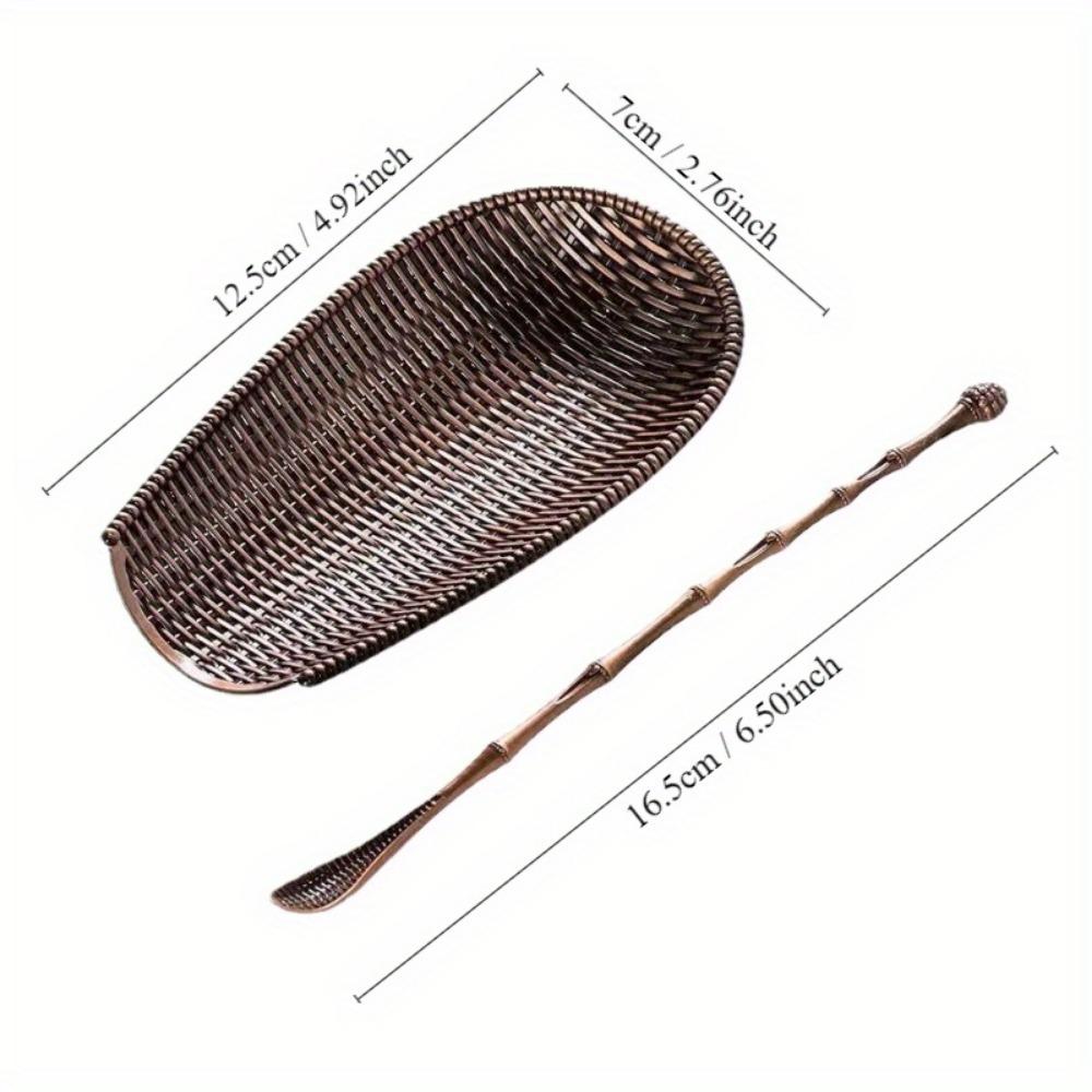 2 szt./zestaw ze stopu tkania Chaze zestaw łopatek do herbaty ręcznie robione narzędzia do zbierania ziaren kawy tradycyjne akcesoria do łyżki do herbaty Kung Fu