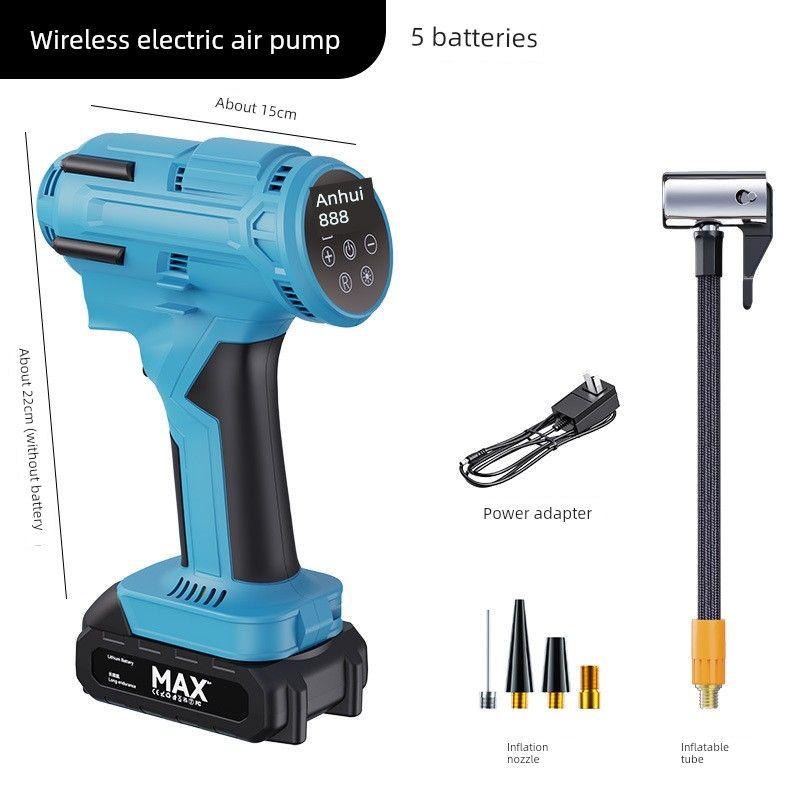 Wireless Car Air Pump, Portable Car Electric Tire Inflator, Electric Vehicle, Motorcycle, Automatic Air Pump