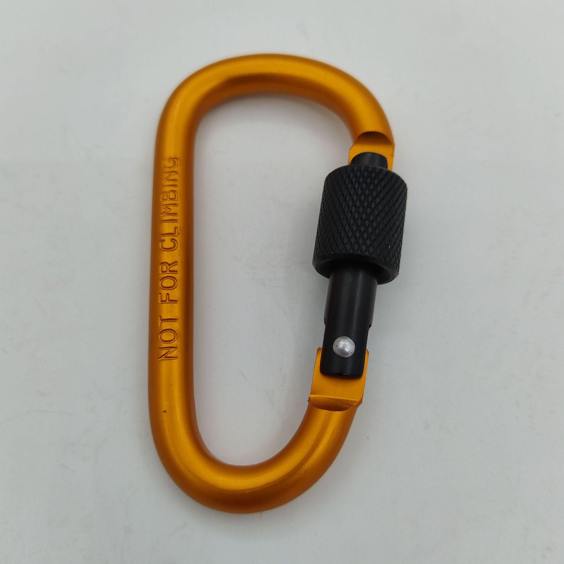 

Жирный Нет. 8 Алюминиевый карабин с D-образным кольцом и блокирующим крюком, быстросъемное звено с гайкой для рюкзаков