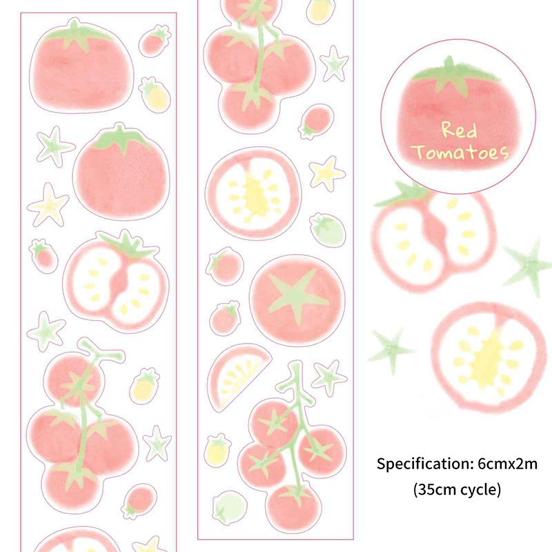 

1 рулон цветной матовой декоративной клейкой ленты милые фрукты торты маленькие наклейки для домиков скрапбукинг дневник декоративная лента
