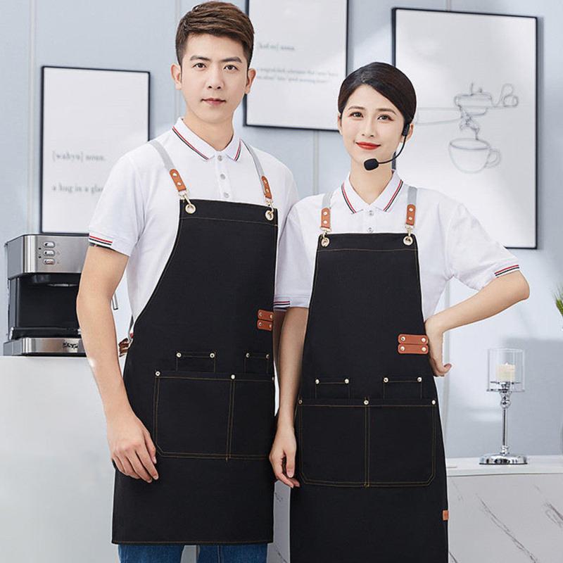 Professional Kitchen Apron Waterproof/Stain Resistant Multifunctional High Quality Canvas Catering Waiter Apron