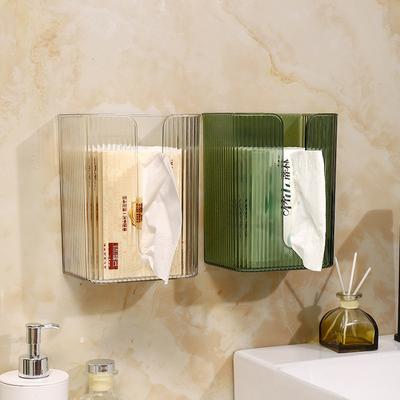 Removable Tissue Canister PET Creative No-Punch Wall Mounted Toilet Paper Holder Plastic Box