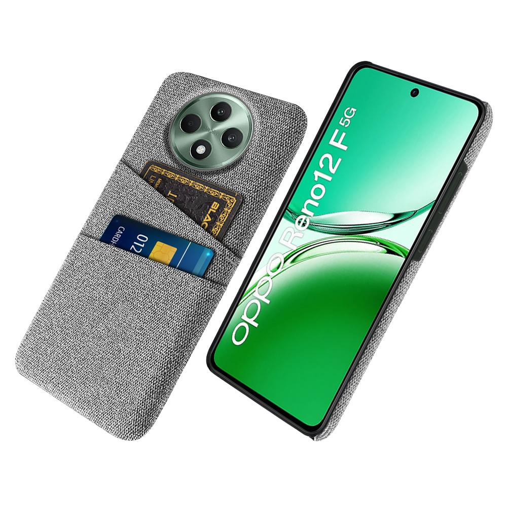 For Oppo Reno12 F 5G Case Cloth+Hard PC Phone Cover with Dual Card Slots