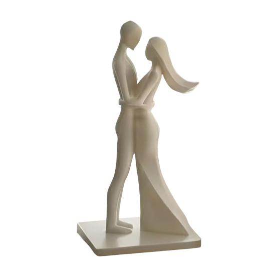 Couple Figurine 3D Printed Hugging Couple Statue Modern Romantic Sculpture теплый белый