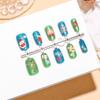 Green Christmas 3D Nail Art Stickers: Little Bear, Gingerbread Man, Santa Claus, Bell, Cat Eye Designs