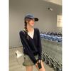 Red fake two-piece sweater for women autumn and winter new loose high-end lazy Korean sweater long-sleeved top