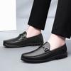 Black Genuine Leather Casual Men's Shoes Spring Summer Slip-on Loafers Men Soft Italian Flats Light Driving Moccasins Size 37-45